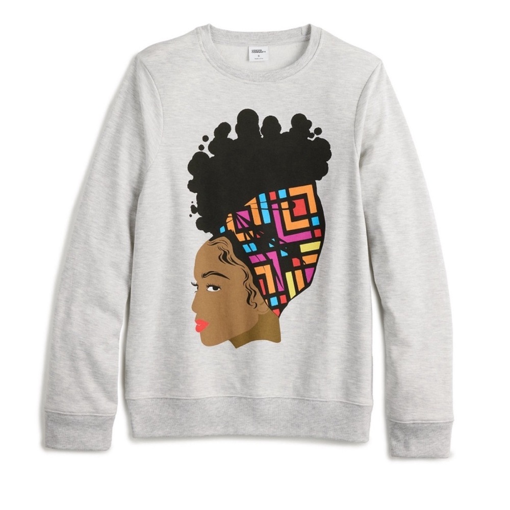 Scarf Wrapped Gray Graphic Sweatshirt by Sonoma for Kohl’s